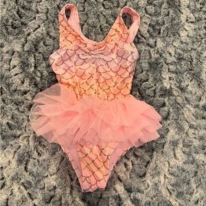 Wonder Nation Mermaid Tutu Swimsuit 3T EUC